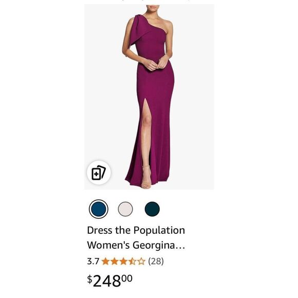 Dress the Population  Georgina Asymmetrical Bow Neckline - XXL (14-16) - Picture 6 of 6